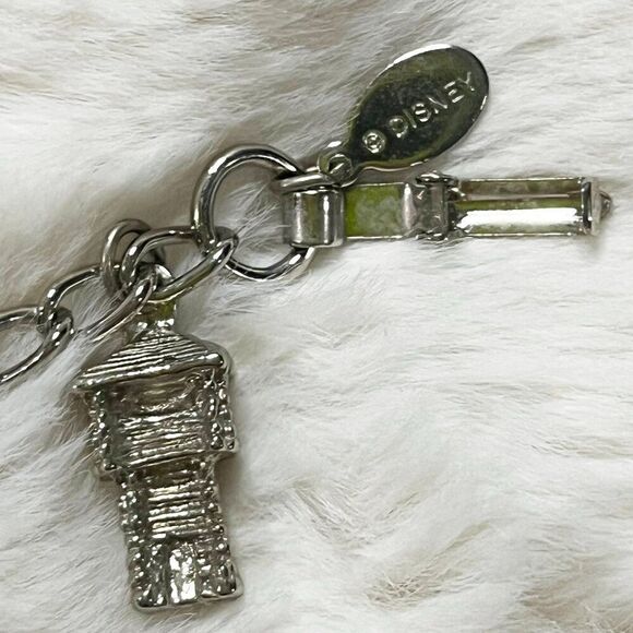 Vintage Disney Charm Bracelet Train Car Steamboat Castle Fort And Trolley - Picture 4 of 5